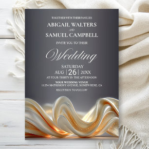 Gold Silk Wedding Invitation