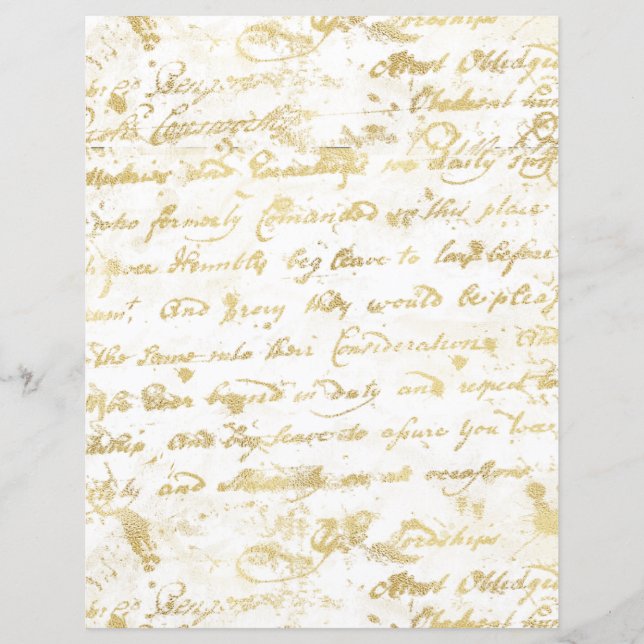 Gold Silver 2 Sided Old Handwriting Scrapbook (Front)