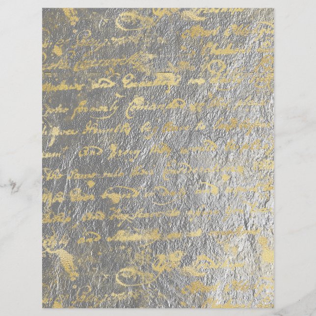 Gold Silver 2 Sided Old Handwriting Scrapbook (Front)