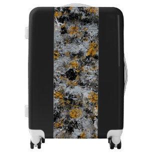 Gold, silver and black - handmade artwork luggage