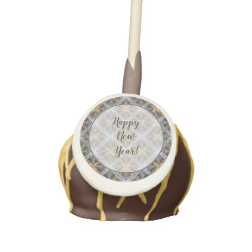 Gold Silver and Grey Laced Diamonds Pattern Cake Pops