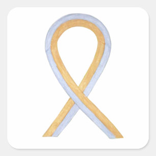 Gold & Silver Awareness Ribbon Art Sticker Decals