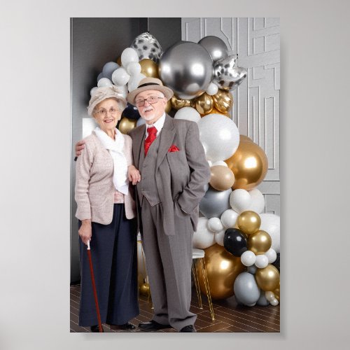 Gold Silver Balloon Photography Background  Poster