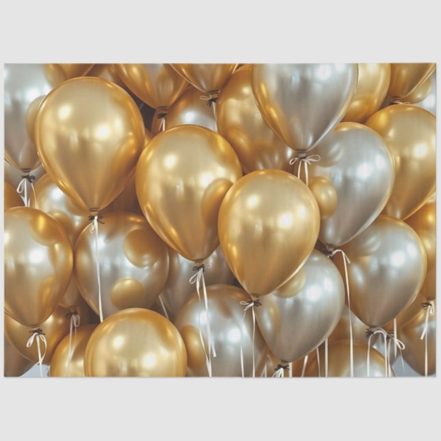 gold silver balloons tissue paper (Front)