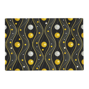 Gold Silver Black Art Deco Pattern Placemat
