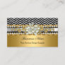 Gold Silver Black Chevron Diamond Pearl Floral Business Card