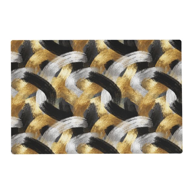 Gold Silver Black Christmas Celebration Placemat (Front)