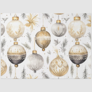 Gold Silver Black Vintage Christmas Ornaments Tissue Paper