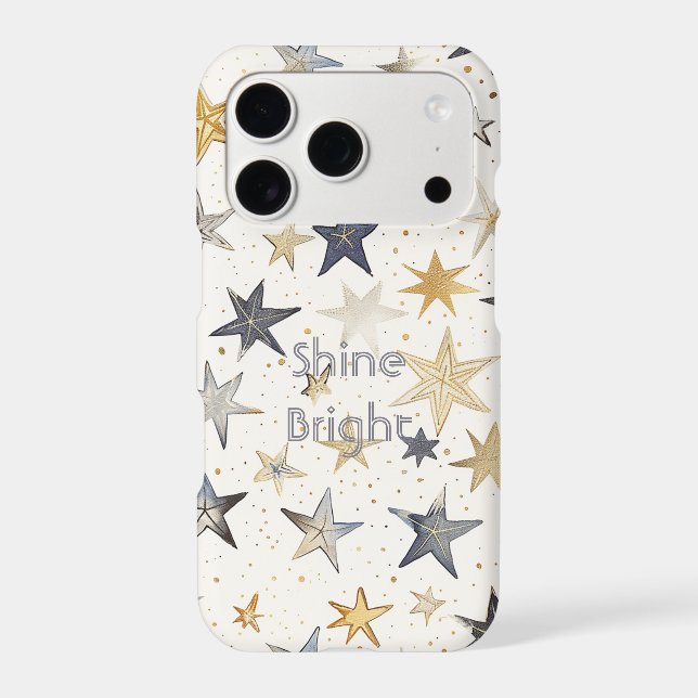 Gold Silver Blue Stars Case-Mate iPhone Case (Back)