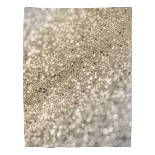 Gold Silver Bokeh Glitter #1 (Faux Glitter) #decor Duvet Cover