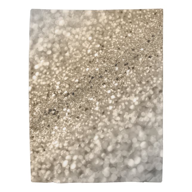 Gold Silver Bokeh Glitter #1 (Faux Glitter) #decor Duvet Cover (Front)