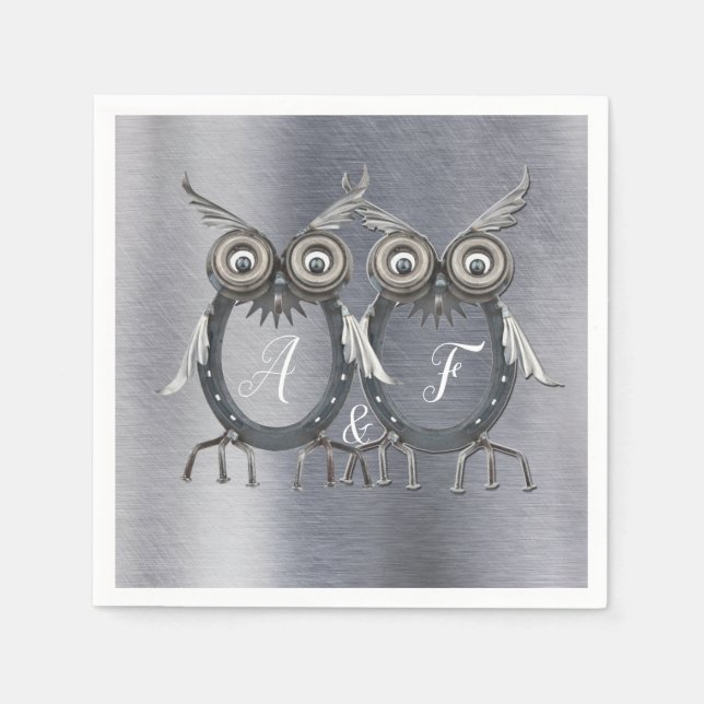 Gold, Silver - Brass Modern  Napkins (Front)