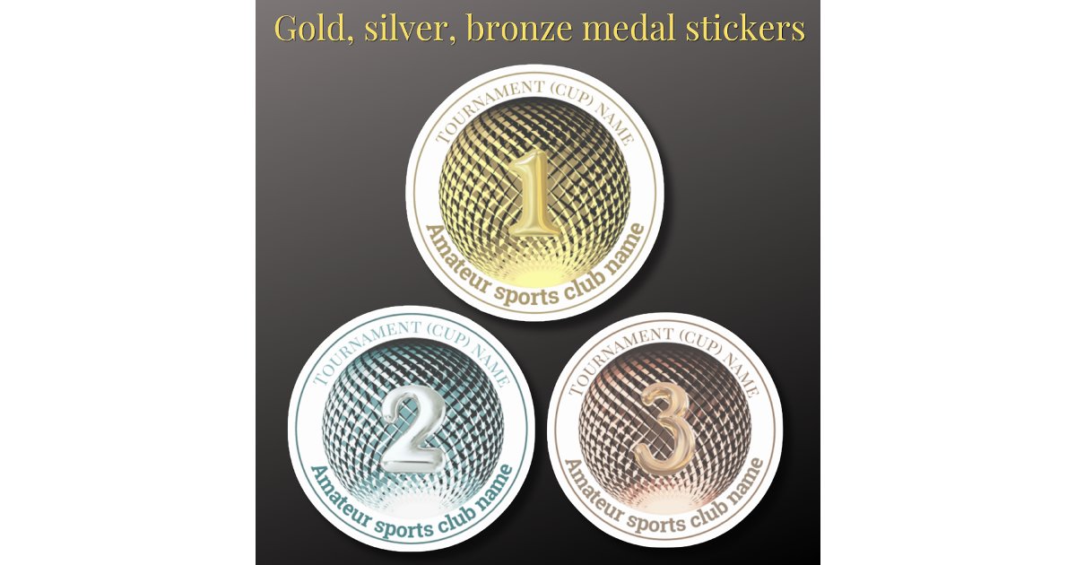 Gold silver bronze medal winner round Sticker | Zazzle