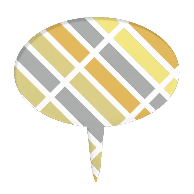 Gold Silver Bronze Metal Hues Cake Topper (Front)