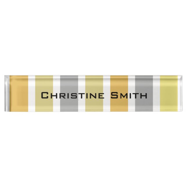 Gold Silver Bronze Metal Hues Desk Name Plate (Front)