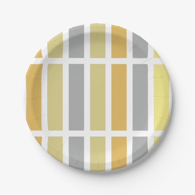 Gold Silver Bronze Metal Hues Paper Plates (Front)
