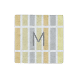 Gold Silver Bronze Metal Hues Personalized Stone Magnet