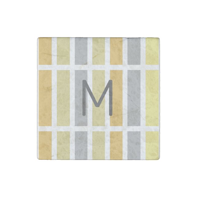 Gold Silver Bronze Metal Hues Personalized Stone Magnet (Front)