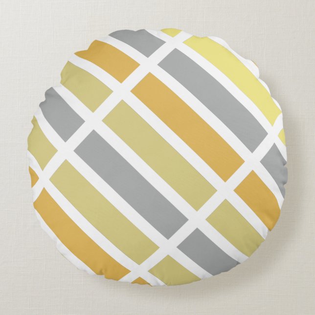 Gold Silver Bronze Metal Hues Round Pillow (Front)