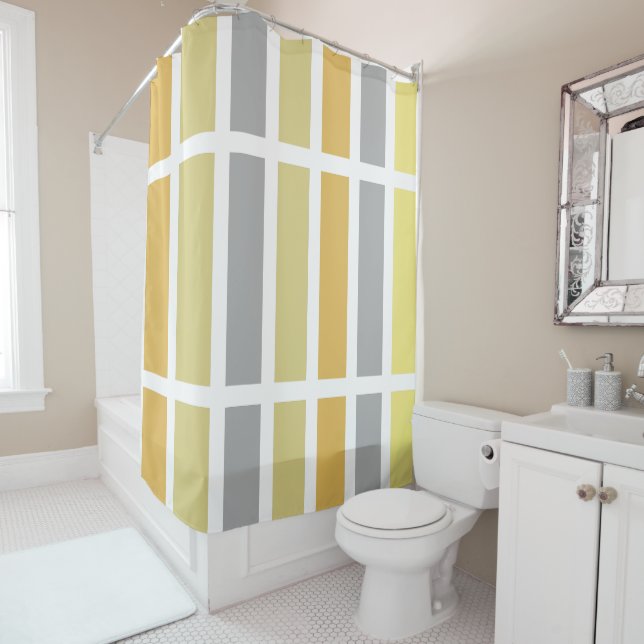 Gold Silver Bronze Metal Hues Shower Curtain (In Situ)