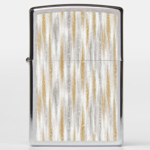Gold Silver Chic Glam Glitzy Stripes Zippo Lighter