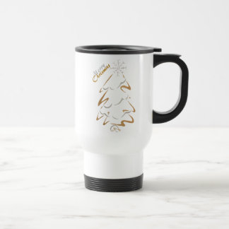 Gold & Silver Chrismas Tree Travel Mug