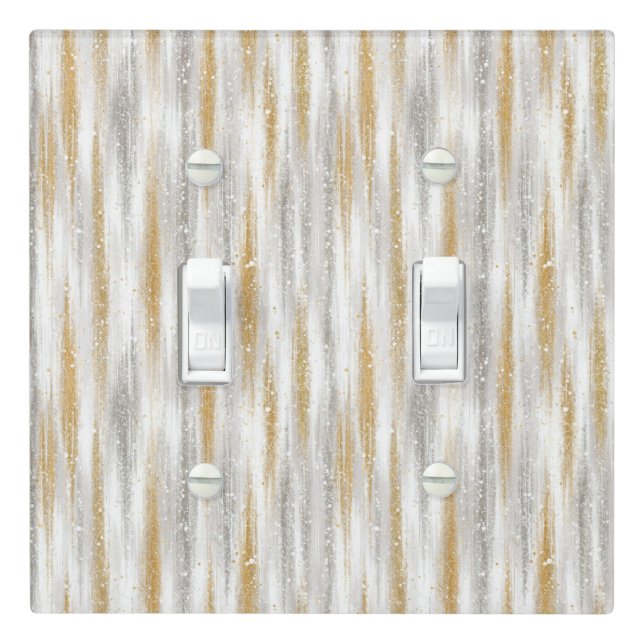 Gold Silver Christmas Celebration Light Switch Cover (In Situ)