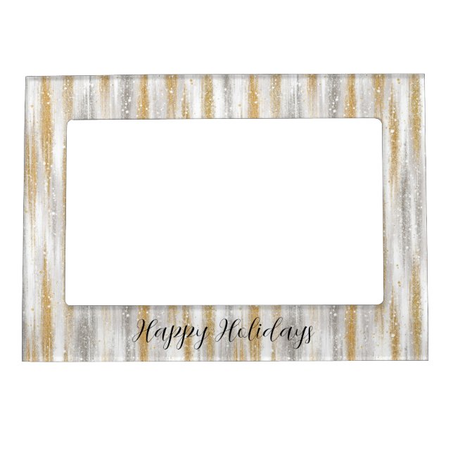 Gold Silver Christmas Celebration Magnetic Frame (Front)
