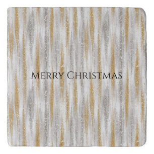 Gold Silver Christmas Celebration Trivet