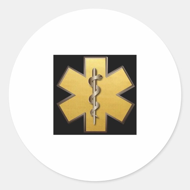     gold & silver classic round sticker (Front)