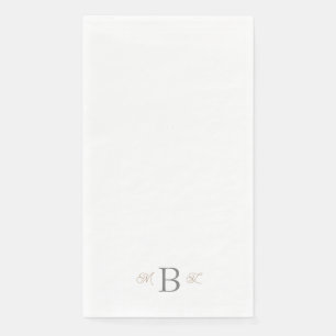 Gold & Silver Combo Font Monogram Wedding Paper Guest Towels