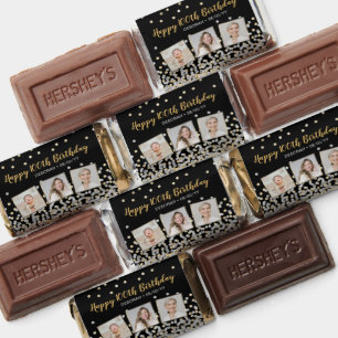 Gold Silver Confetti Photo Collage 100th Birthday Hershey's Miniatures