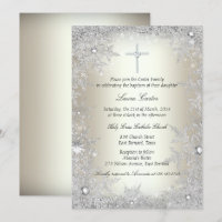 Gold Silver Crystal Snowflake Baptism/Christening