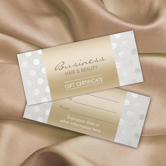 Gold & Silver Dots Salon Business Gift Certificate (Creator Uploaded)