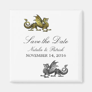 Gold Silver Dragon Save the Date Magnet