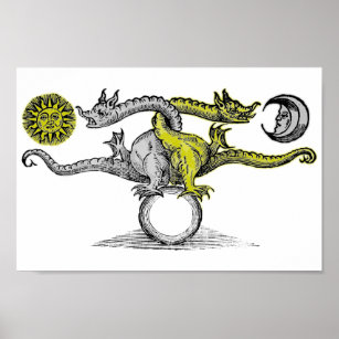DRAGON ~ SNAGOV CASTLE 24x36 FANTASY ART POSTER Alchemy Gothic Dragons