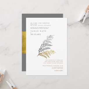 Gold & Silver Elegant Winter Both Parents Wedding Invitation