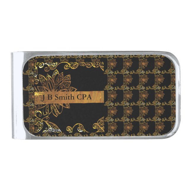 Gold Silver Finish Money Clip (Front)