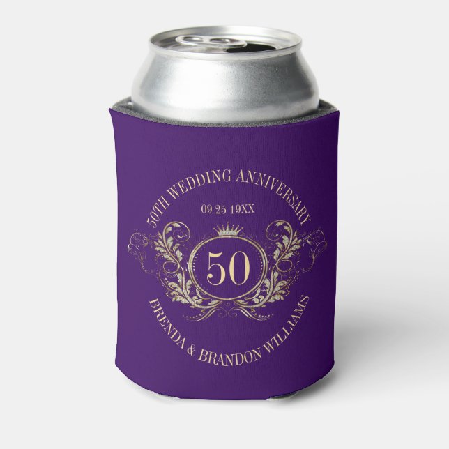 Gold & Silver Frame with a Crown Can Cooler (Can Back)