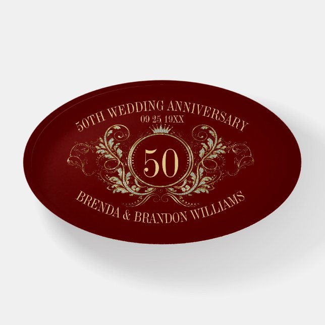 Gold & Silver Frame with a Crown Paperweight (Front)