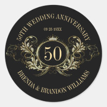 Gold & Silver Frame with a Crown Square Sticker