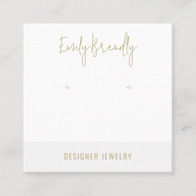 Gold Silver Jewelry Earring Display Business Card (Front)