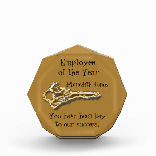 Gold Silver Key Recognition Employee of the Year Acrylic Award