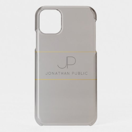 Gold Silver Look Elegant Modern Monogram Template iPhone 11 Case