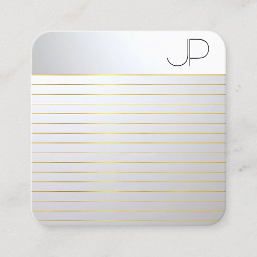 Gold Silver Look Modern Elegant Professional Square Business Card