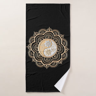 Gold & Silver Mandala Bath Towel