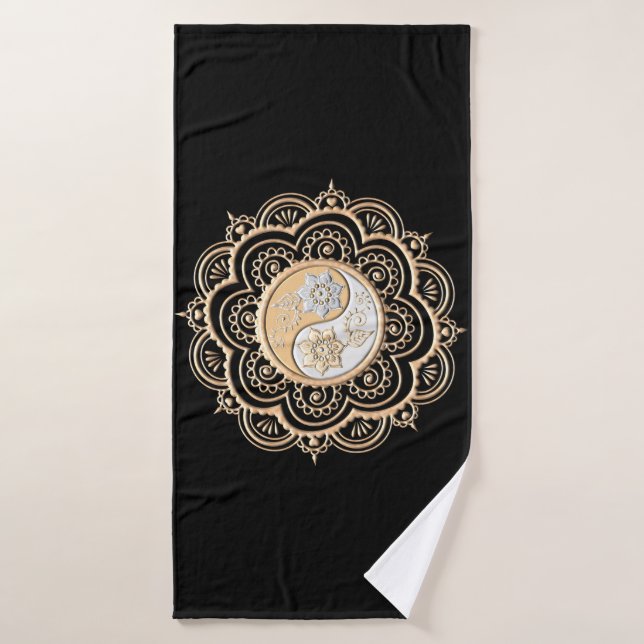 Gold & Silver Mandala Bath Towel Set (Bath Towel)