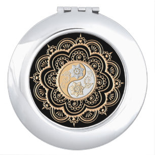Gold & Silver Mandala Compact Mirror