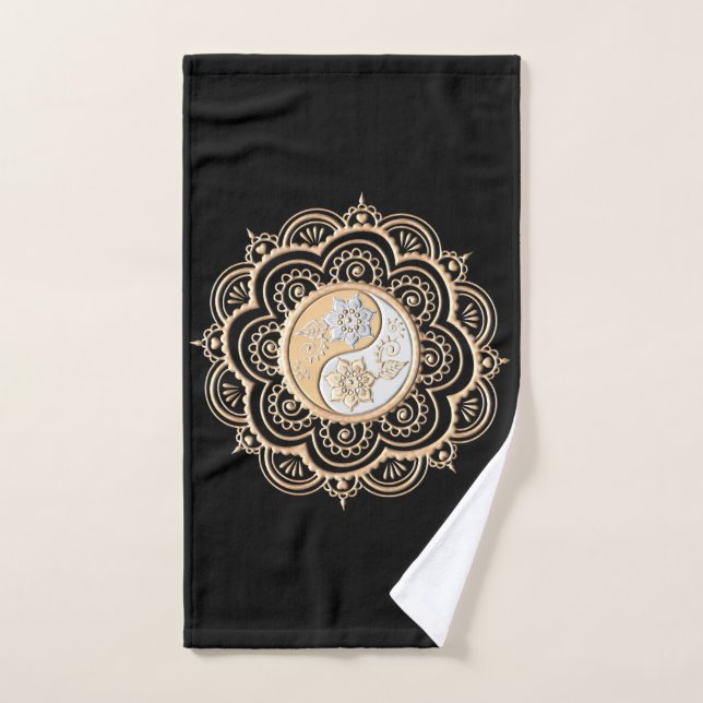 Gold & Silver Mandala Hand Towel (Hand Towel)