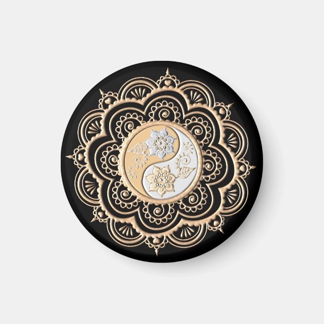 Gold & Silver Mandala Magnet (Front)